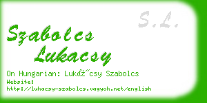 szabolcs lukacsy business card